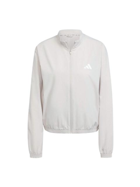 adidas (WMNS) adidas Train Essentials 3-Stripes Woven Warm-Up Jacket 'Grey' JE6173