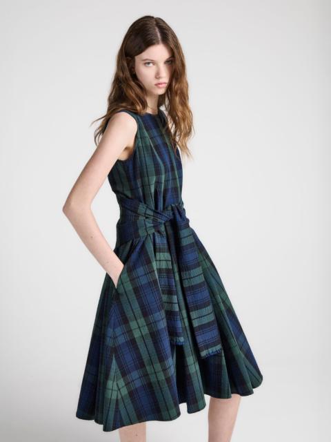 JW Anderson WOMENS CLOQUE DRESS IN NAVY & GREEN