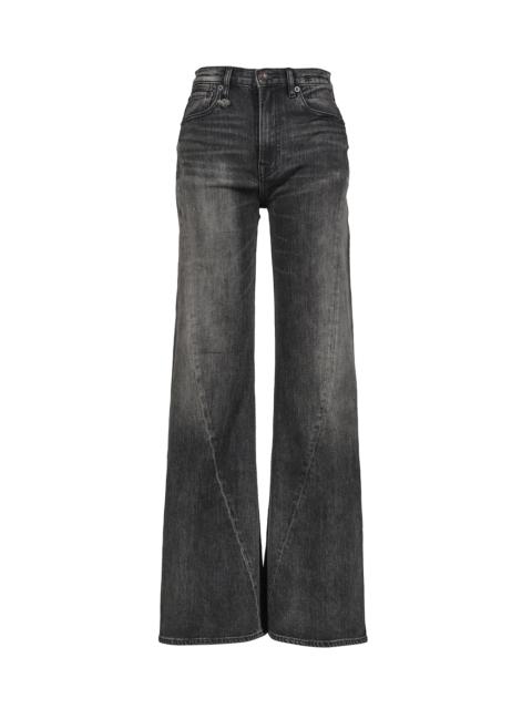 R13 TWISTED SEAM FLARE JEAN / BLK