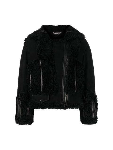 TOM FORD shearling zip-up leather jacket