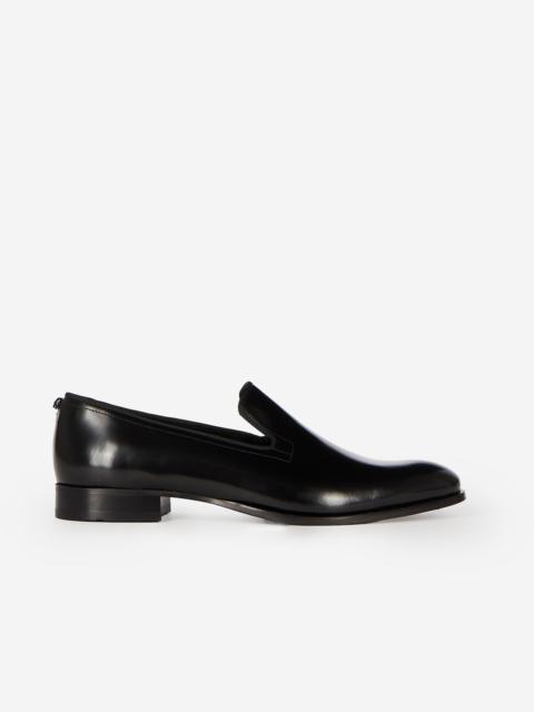 The Kooples BLACK SHINY LEATHER LOAFERS