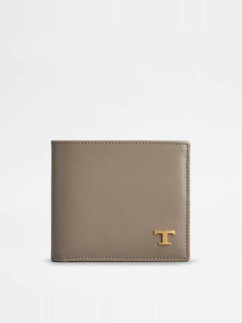TOD'S WALLET IN LEATHER - GREY