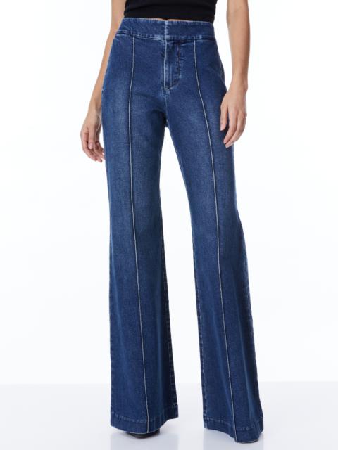 Alice + Olivia DYLAN HIGH WAISTED WIDE LEG JEAN