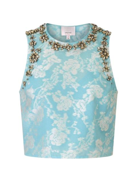Cinq à Sept Barbara crystal-embellished jacquard top
