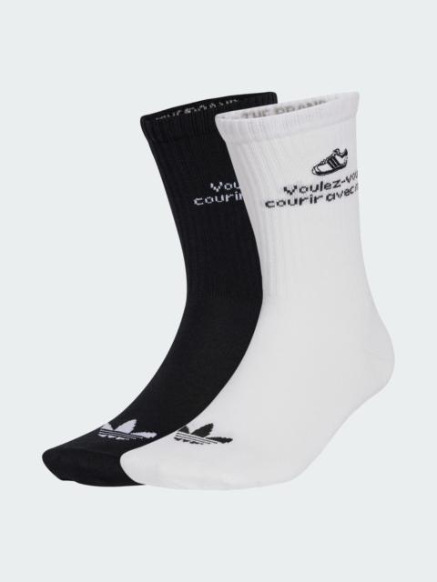 adidas Wording Crew Socks 2 Pairs