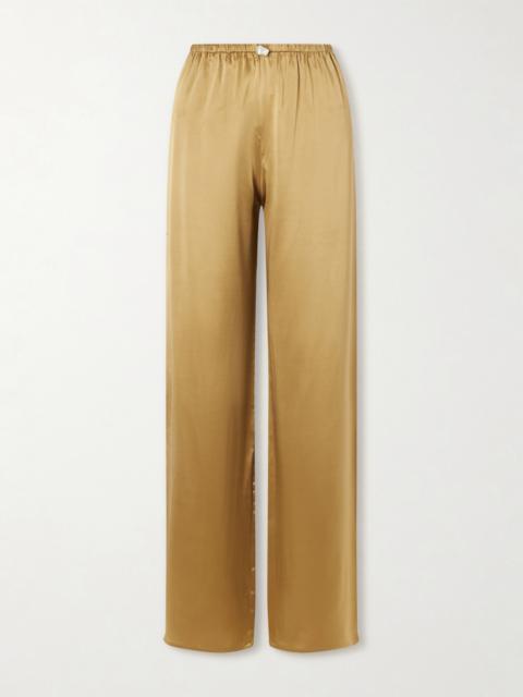 SARA CRISTINA Playa Silk-satin Straight-leg Pants