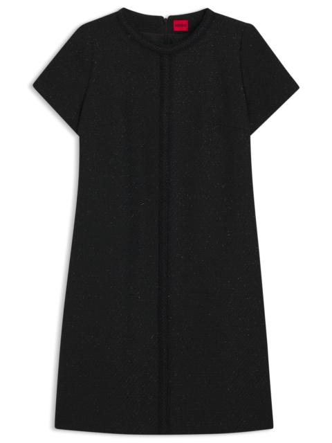 HUGO SPARKLING-BOUCLÉ DRESS WITH CHAIN-TAPE TRIMS