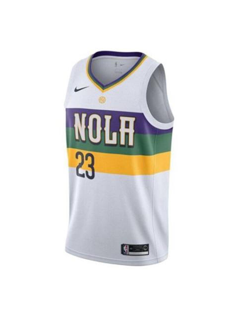 Nike Nike NBA City limited Jersey SW Fan Edition 18-19 Season New Orleans Pelicans Davis No. 23 White AJ4