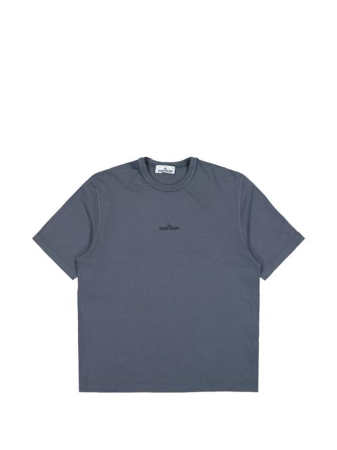 Stone Island logo-embroidered garment-dyed t-shirt