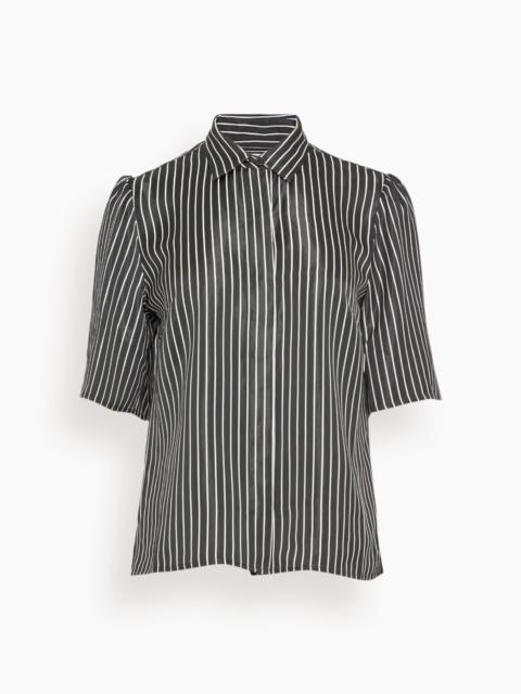 MARIA McMANUS Bell Sleeve Blouse in Black Stripe
