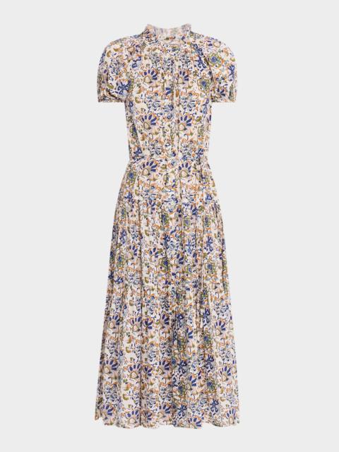 APIECE APART Mazza Tiered Organic Cotton Voile Maxi Dress