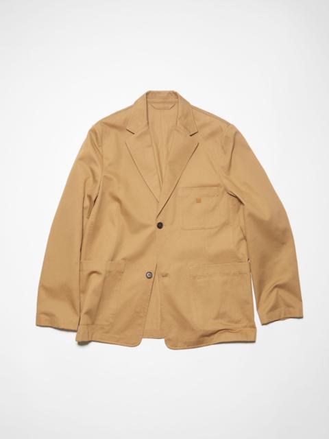 Acne Studios - Leather suede shearling overshirt - Straw yellow
