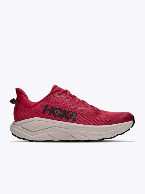 HOKA Men's Challenger 8 Shoes in Red Agate/River Rock Grey