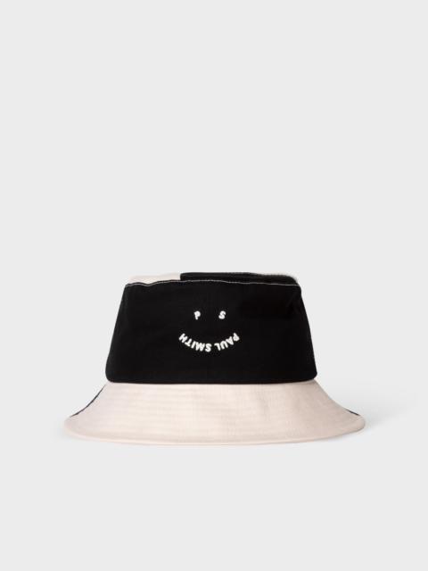 Paul Smith 'Happy' Monochrome Patchwork Cotton Bucket Hat