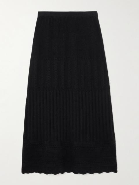 ERES Rythmee Pointelle-knit Wool And Cashmere-blend Maxi Skirt