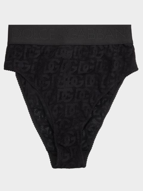 Dolce & Gabbana Logo Tulle High-Rise Briefs