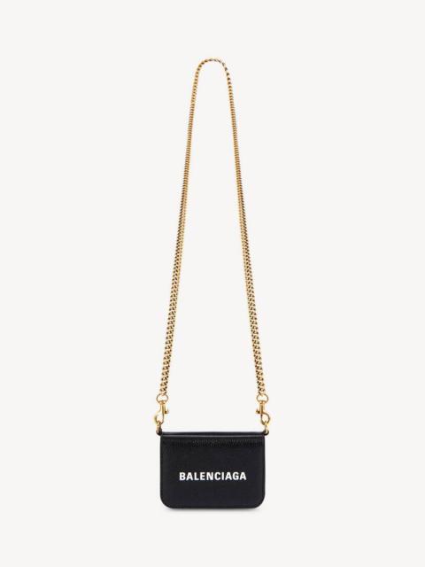 BALENCIAGA Women's Cash Mini Wallet On Chain in Black/white