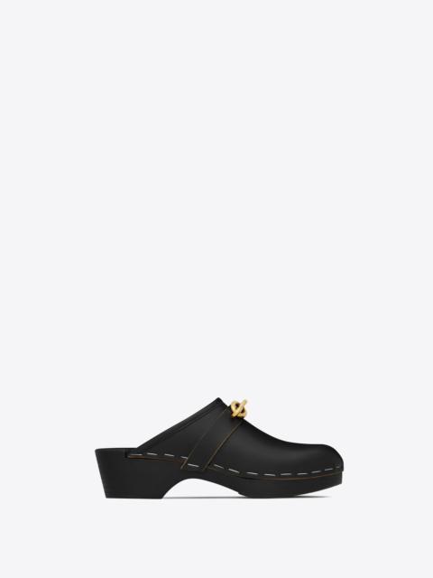 SAINT LAURENT le maillon clogs in smooth leather