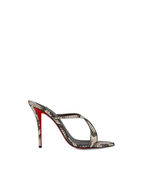 Christian Louboutin Mulazee Cross 80 watersnake mule sandals