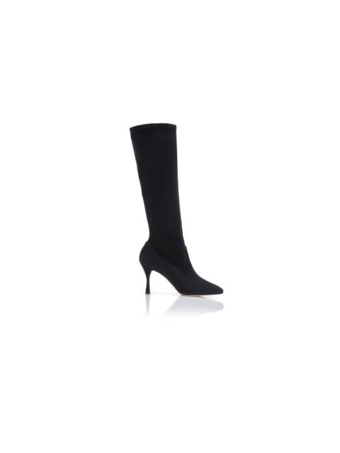 Manolo Blahnik Black Kid Suede Sock Boots