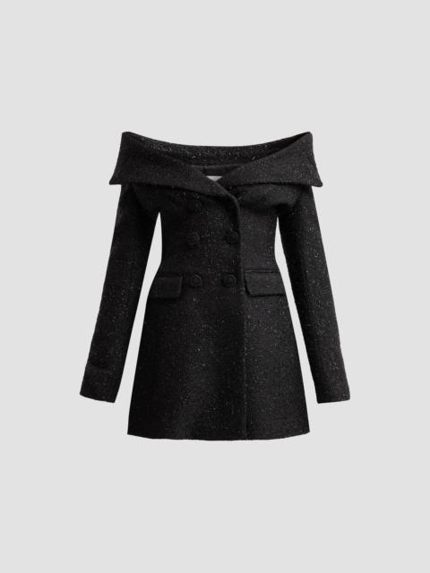 self-portrait Women's Metallic Boucle Mini Dress - Black