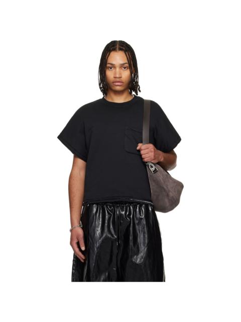 LU'U DAN Black Wadded Pocket T-shirt