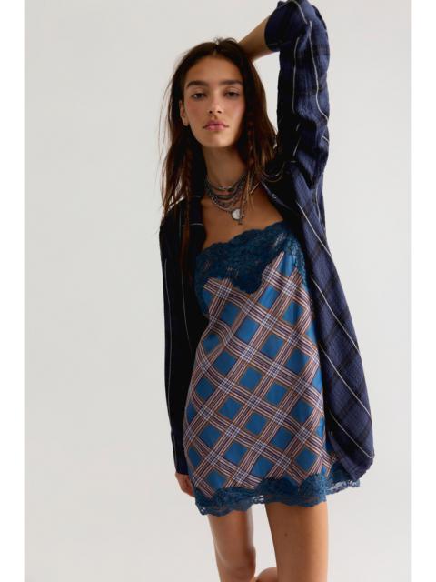 FREE PEOPLE Canal Street Plaid Slip Dress Set