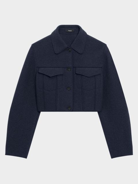 Theory Crop Boucle Trucker Jacket