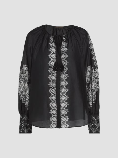 KOBI HALPERIN Women's Hope Lace Print Cotton-Silk Blouse - Black
