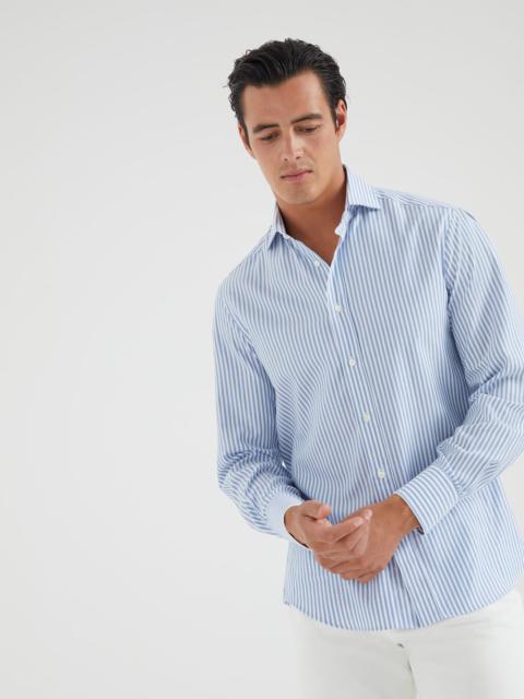 Striped slim fit shirt with spread collar