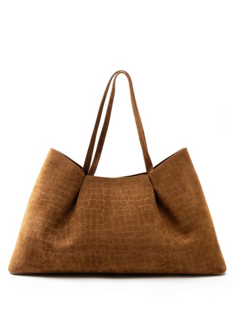 Elleme Dimple Tote Croco Suede Cognac