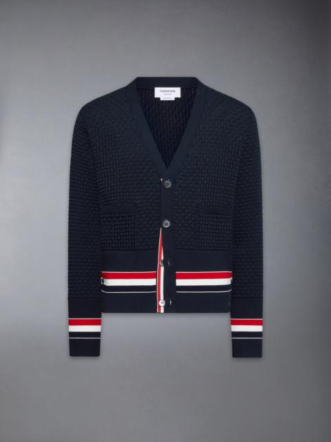 Thom Browne FLOAT RIPPLE STITCH RWB CARDIGAN