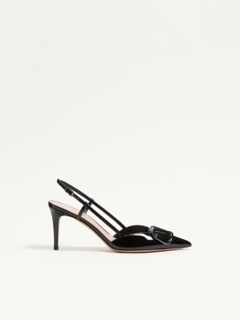 Valentino VLOGO SIGNATURE PATENT LEATHER SLINGBACK PUMP 80MM