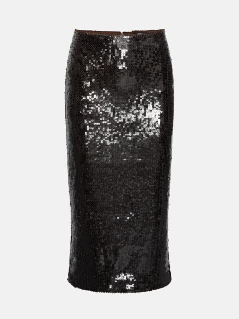 ROTATE Pencil skirt with sequins.