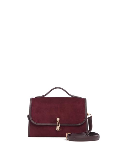 GABRIELA HEARST Medium Leonora Flap Bag in Bordeaux Suede