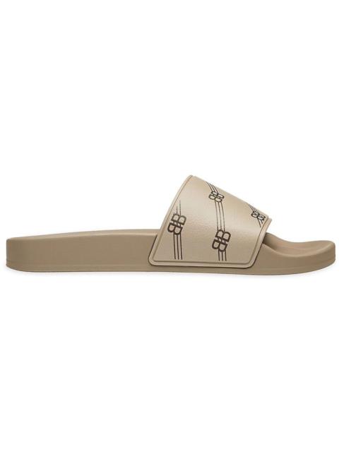 BALENCIAGA Balenciaga Monogram Slides Light Brown Black
