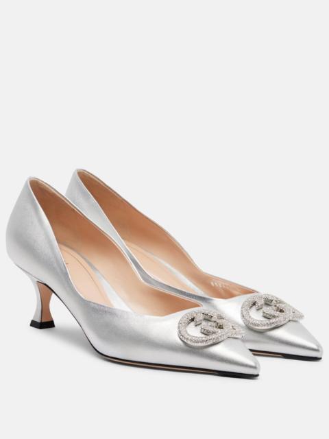 GUCCI Alicia Interlocking G 55 leather pumps