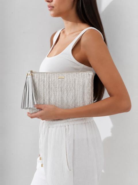 MELISSA ODABASH ISCHIA SILVER CLUTCH