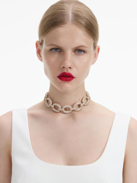 self-portrait Gold Crystal Link Choker