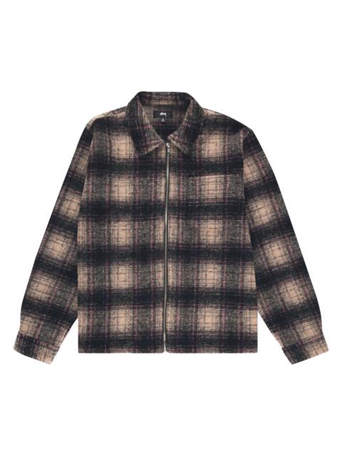 Stüssy Stussy Wool Plaid Zip Shirt 'Lilac'