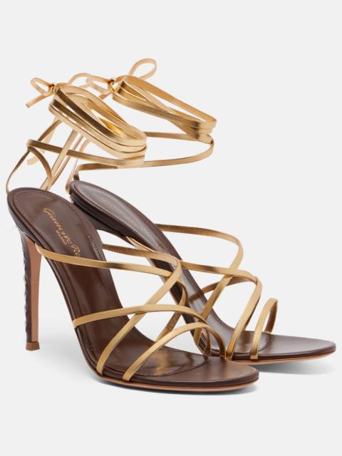 Gianvito Rossi Metallic leather sandals