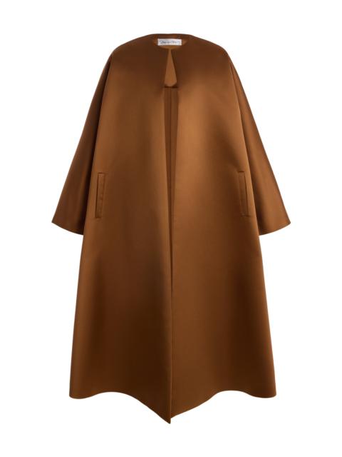 Oscar de la Renta Draped Satin Coat brown