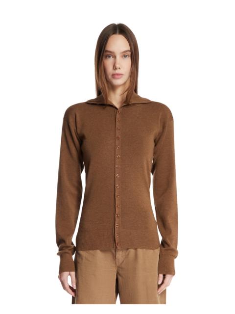 Lemaire Brown Wool Cardigan