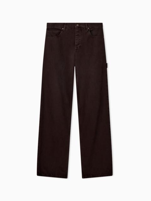 EMPORIO ARMANI OVERSIZED COTTON WORKWEAR TROUSERS WITH UTILITY POCKETS