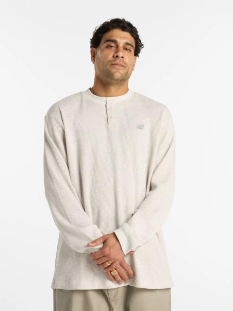 New Balance Men's Numeric Waffle Knit Long Sleeve Henley