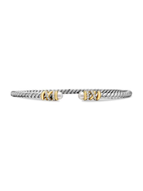 DAVID YURMAN Women's Petite Helena Bracelet with 18K Yellow Gold and Pavé Diamonds - Pearl