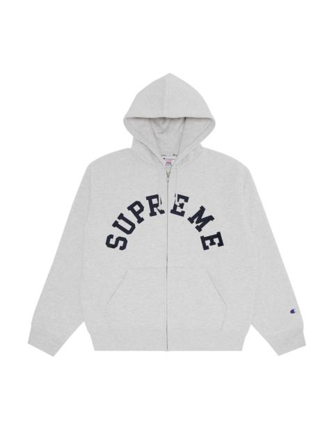 Supreme x Champion Zip Up Hooded Sweatshirt 'Ash Grey'