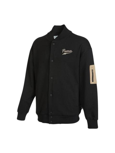 PUMA Puma Logo Baseball Jacket 'Black' 536788-01