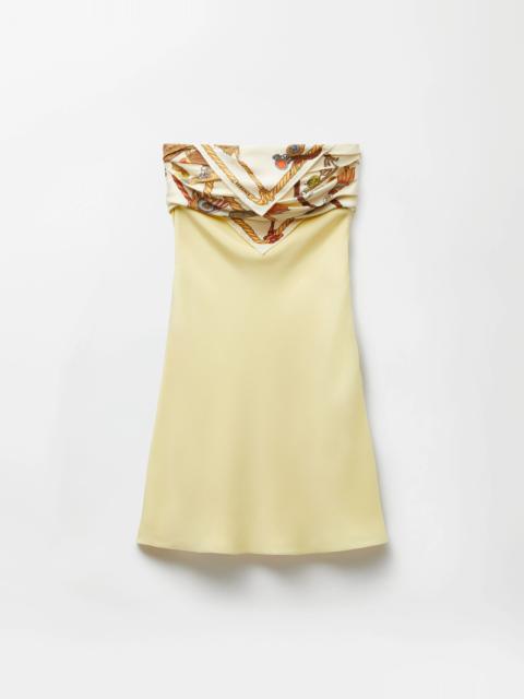 VERSACE Silk Crepe Marocain Strapless Mini Dress