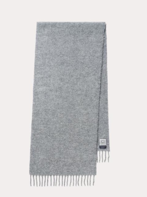 Brushed alpaca blend scarf light grey mélange
